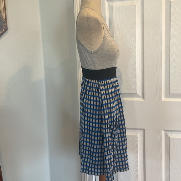 Twnntyone Dress mini blue black gray plaid Sleeveless womens size M rayon cotton - Picture 6 of 16